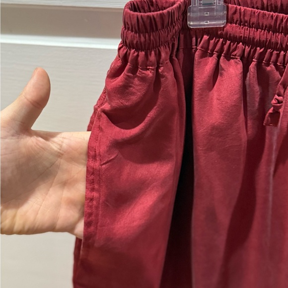 Vintage 1990s EVR Div Rousso Apparel Red Silk Pants - Picture 6 of 9